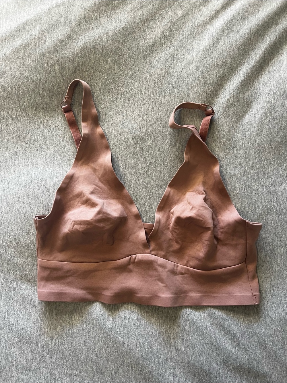 Auden Mauve Wireless Unlined Plunging V-Neck Longline Brawlette (Medium)